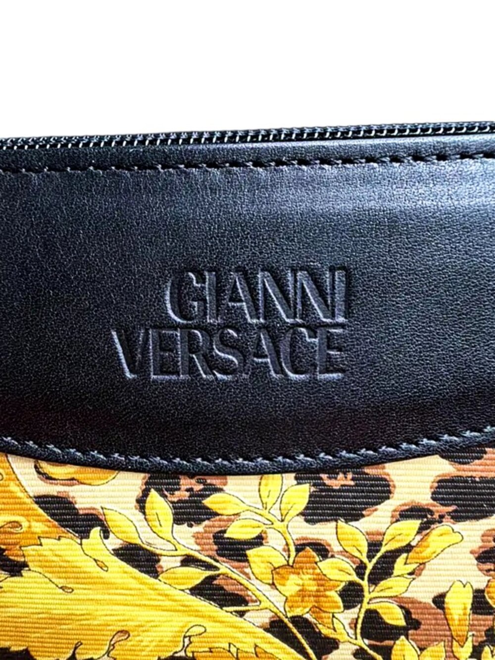 Gianni Versace Sunburst Leather and Canvas Tote Bag with Strap - Picture 10 of 16